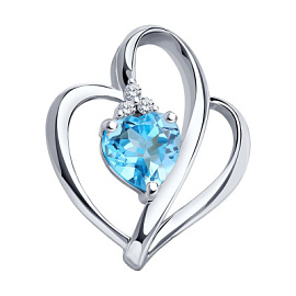 Подвеска 92030001 серебро Сердце