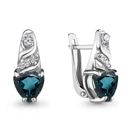 Серьги один камень 4469908А.5 серебро