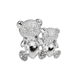 Брошь 3-4057-W ювелирный сплав Мишка