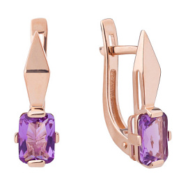 Серьги один камень С-0251 ам золото