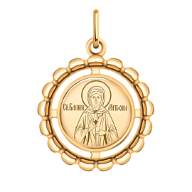 Подвеска религиозная христианская ладанка 3280 золото Святая Матрона Московская