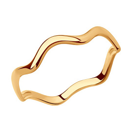 Кольцо 017399 золото Волна