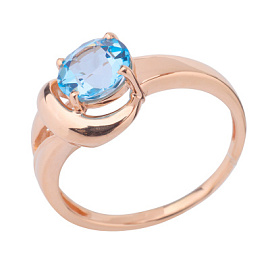 Кольцо один камень К-0244 топ золото