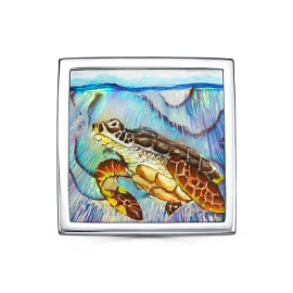 Брошь 5-208-62400 серебро Черепаха