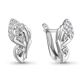 Серьги 46886А.5 серебро Бабочка