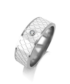Кольцо обручальное ГК-24ж-1ф/с серебро