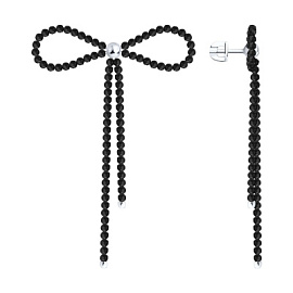 Серьги подвесные 83020455 серебро бантик