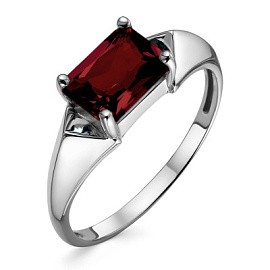 Кольцо один камень 1-1226 гр серебро