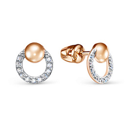 Серьги пусеты 0505258 золото Круг