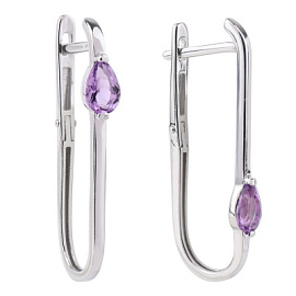 Серьги подвесные 2-1244 ам серебро