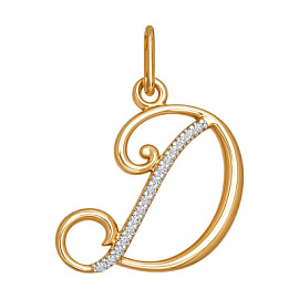 Подвеска буква П-781Д золото Буква Д