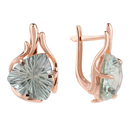 Серьги один камень 3258 ам золото