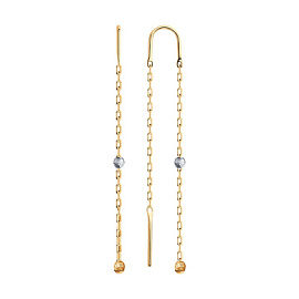 Серьги продевки 51-123-01165-1 золото