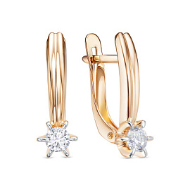 Серьги один камень 1207977 золото