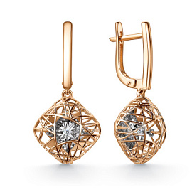 Серьги подвесные 02-11-51220-11-00-1 золото Ромб