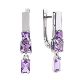 Серьги подвесные 2-1235 ам серебро