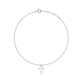 Браслет на ногу 00240013-6 серебро Крест