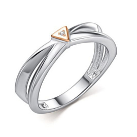 Кольцо один камень 01-5244.000Б-00 серебро