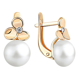 Серьги 290-1-1102Р золото Цветок