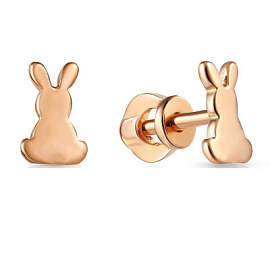 Серьги пусеты 804-01771-10-00-00-00 золото Заяц