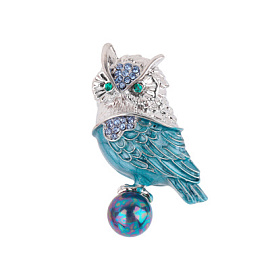 Брошь 61922250-1 ювелирный сплав Сова