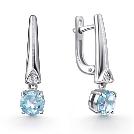 Серьги подвесные 02-4343.БРТБ-00 серебро