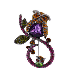 Брошь 61272300-1 ювелирный сплав Сова