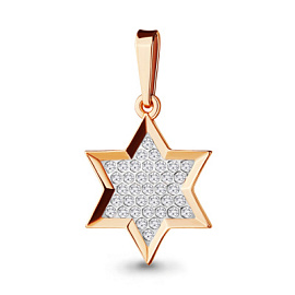 Подвеска религиозная иудейская 21097А.1 золото Звезда Давида