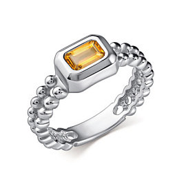 Кольцо один камень 01-5028.00ЦТ-00 серебро