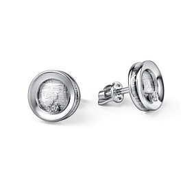 Серьги пусеты 02-5341.000Б-00 серебро Круг