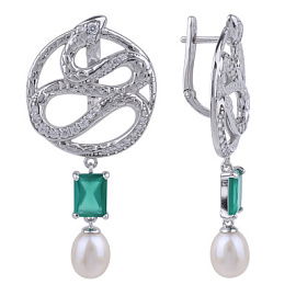 Серьги подвесные 1056492-01190-Y серебро змея