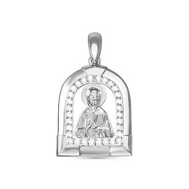 Подвеска религиозная христианская ладанка с032001 серебро Святая Матрона Московская
