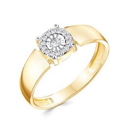 Кольцо один камень 38-51-0085-00 золото