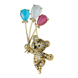 Брошь 3-1964-Y ювелирный сплав Тигр