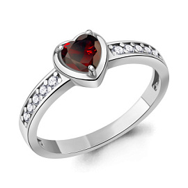 Кольцо 60040603А.5 серебро Сердце