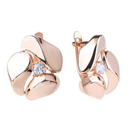 Серьги 108-219933 золото Цветок
