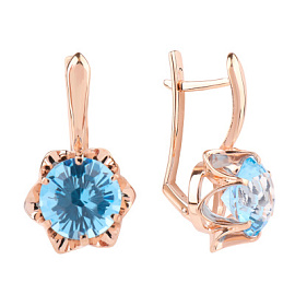 Серьги один камень 3351 топ золото