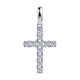 Крест декоративный 94032351 серебро