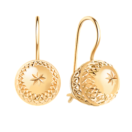 Серьги 2007а-4 золото Шар