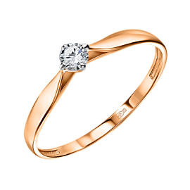 Кольцо один камень КольцоКЛ-69.18.0.бцФ.з585 золото