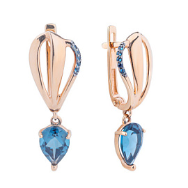 Серьги подвесные 8989-2 тл золото