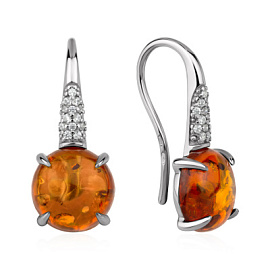 Серьги один камень 2340484927л серебро