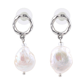 Серьги подвесные 18-1232-Wv ювелирный сплав