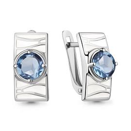 Серьги один камень 4967105.5 серебро
