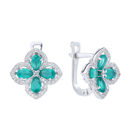 Серьги С-1428-6607-1 серебро Цветок