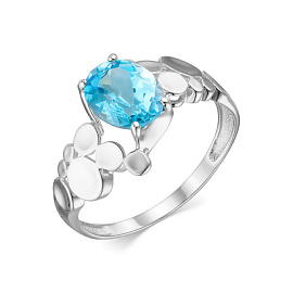 Кольцо один камень 1-875 топ серебро