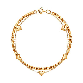 Браслет на ногу 051548 золото Сердце