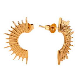 Серьги пусеты 85027-G ювелирный сплав Шипы