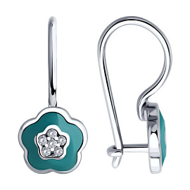 Серьги 94-120-02148-1 серебро Цветок