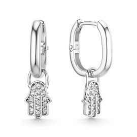 Серьги подвесные С5655 (925) серебро Рука Фатимы